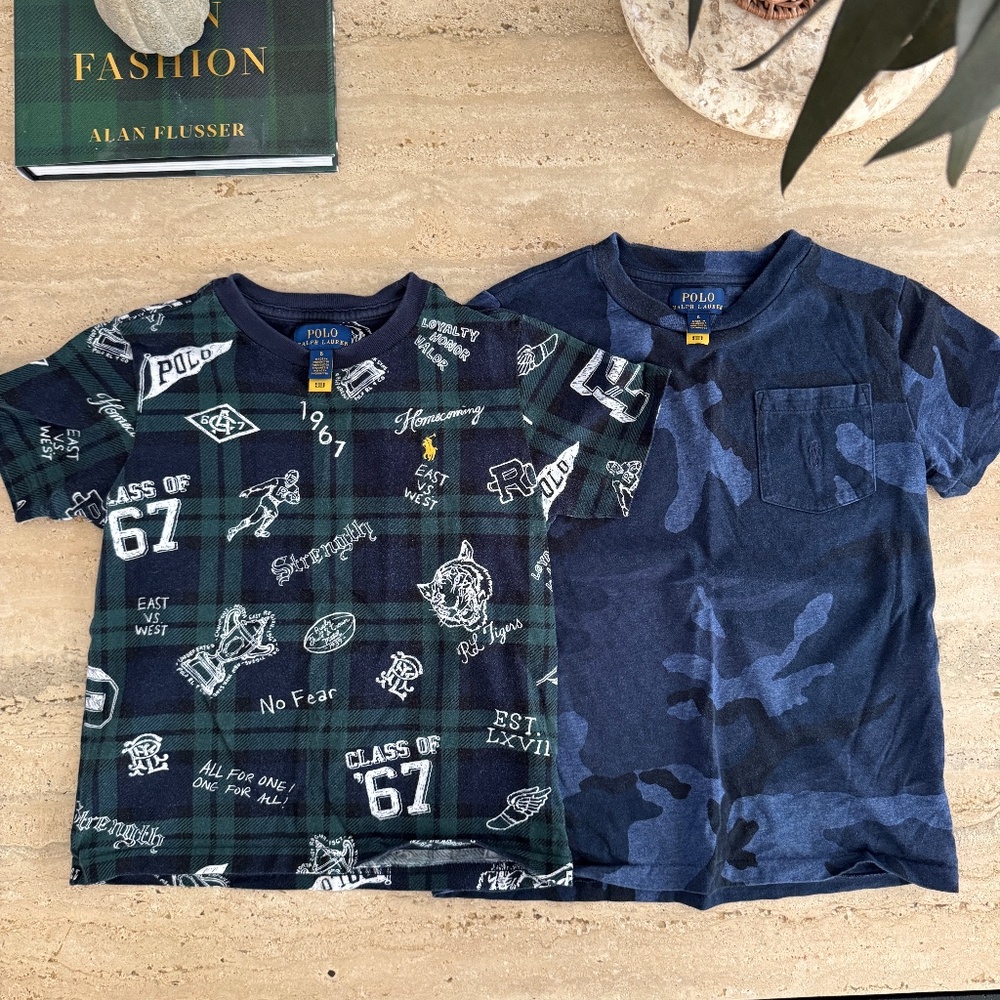 Ralph Lauren Polo Boys Tops Preppy Football / Sports and Camo Blue